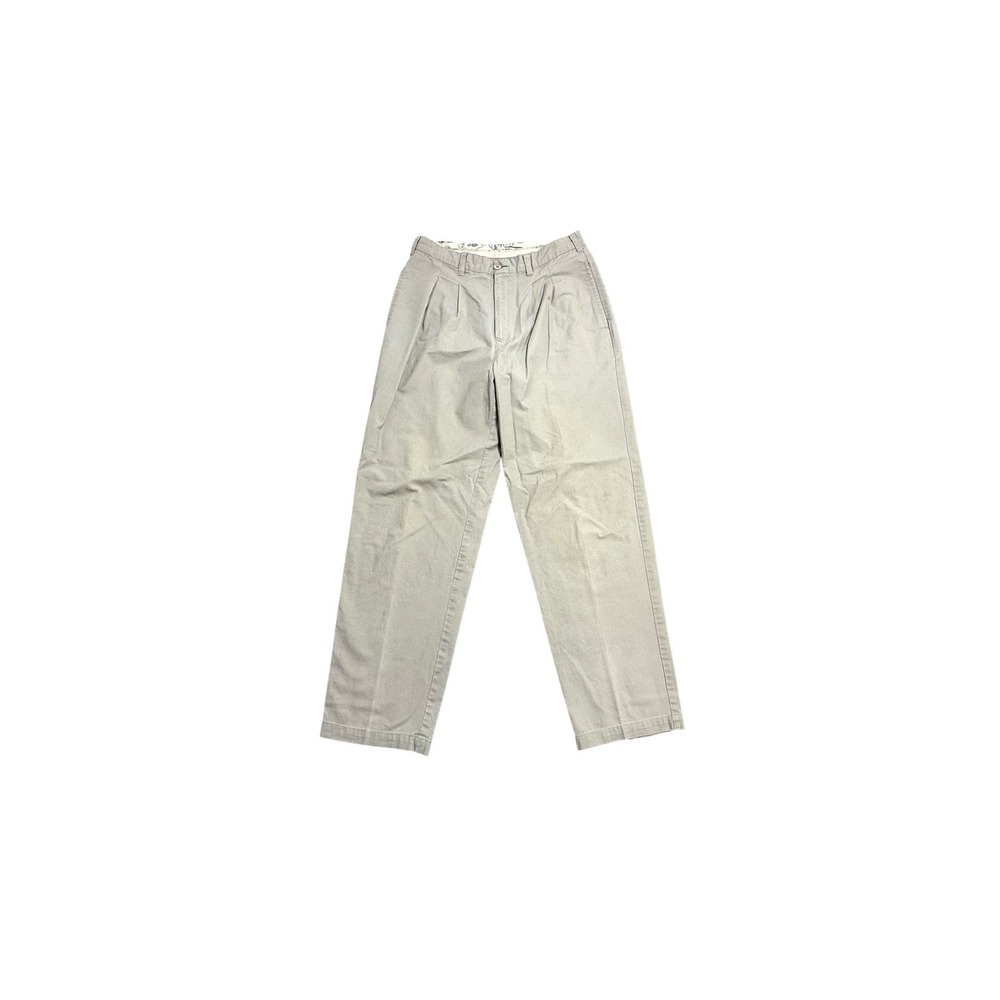 Pierre Cardin Pants Mens 32x30 Beige Pleated Chino Cotton Straight‎ Leg Casual